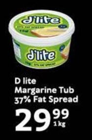 Oxford Freshmarket D lite Margarine Tub 37% Fat Spread offer