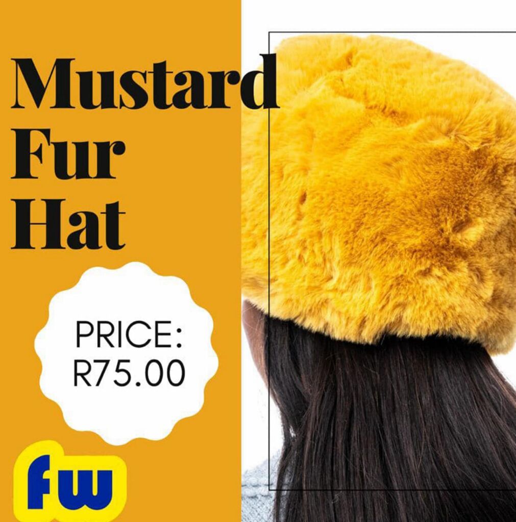 Fashion World Mustard fur hat offer