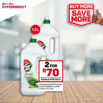Pick n Pay Hypermarket Handy Andy All Purpose Cream Cleaner Lemon Cream 1.5 Litre offer