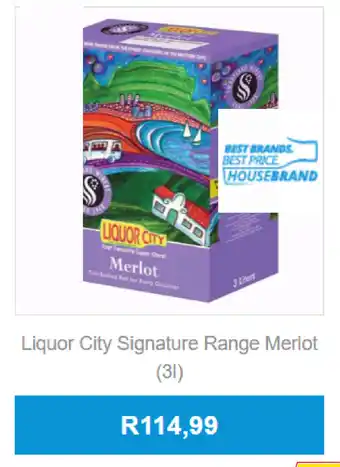Liquor City Liquor City Signature Range Merlot 3L offer