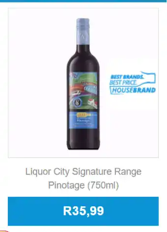 Liquor City Liquor City Signature Range Pinotage 750ml offer