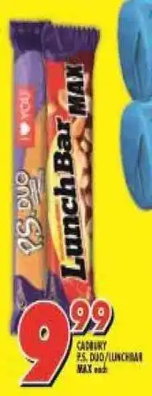 Shoprite Cadbury P.S. Duo Lunchbar Max offer