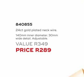 Honey Fashion Accessories 24ct gold plated neck wire offer