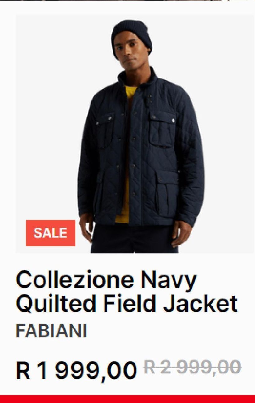 Collezione navy quilted field jacket offer at Fabiani