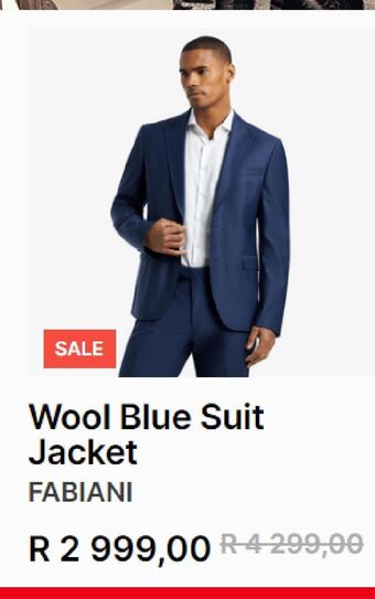 Fabiani Wool blue suit jacket offer