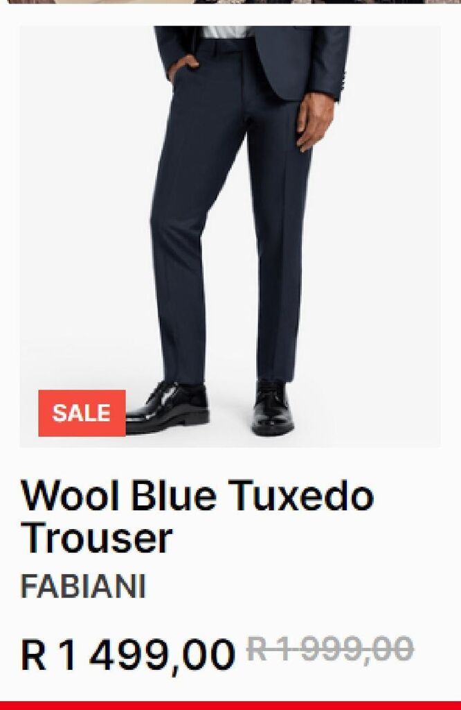 Fabiani Wool blue tuxedo trouser offer