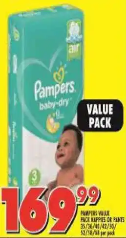 Shoprite Pampers Value Pack Nappies or Pants offer