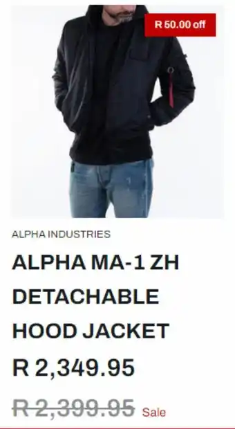 The Cross Trainer Alpha ma-1zh detachable hood jacket offer