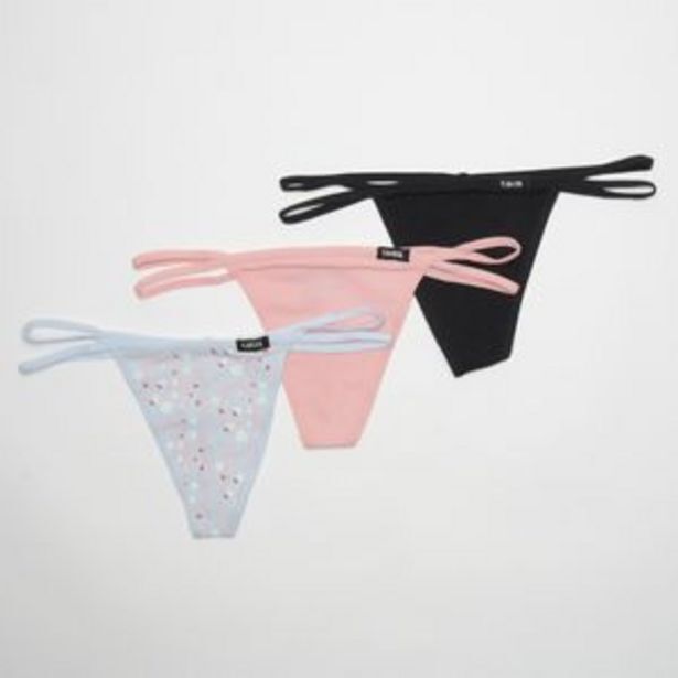 Zando Kangol ribbed seamless t-string ice blue floral print & peachy pink & black offer
