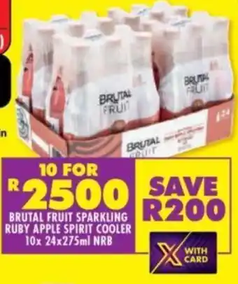 Shoprite BRUTAL FRUIT SPARKLING RUBY APPLE SPIRIT COOLER 10x 24x275ml NRB offer