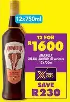 Shoprite AMARULA CREAM LIQUEUR all variants 12x750ml offer