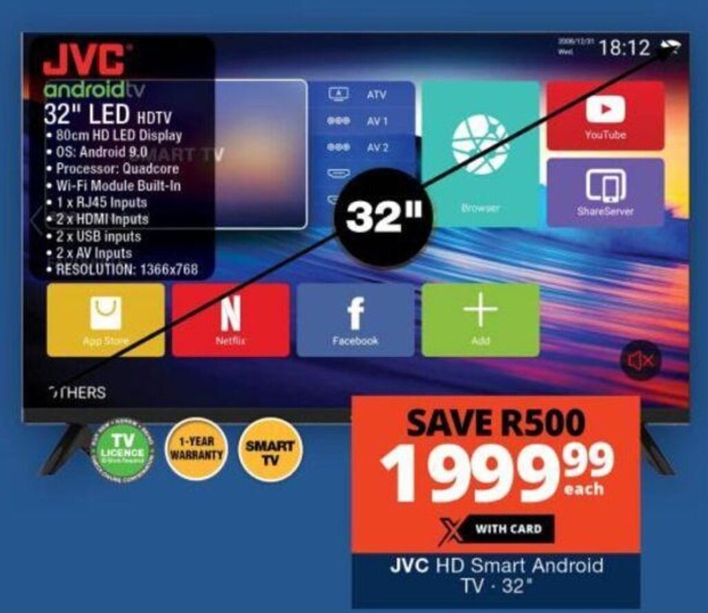 Checkers JVC HD Smart Android TV 32" offer