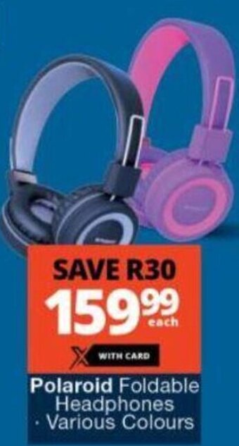 Checkers Polaroid Foldable Headphones · Various Colours offer