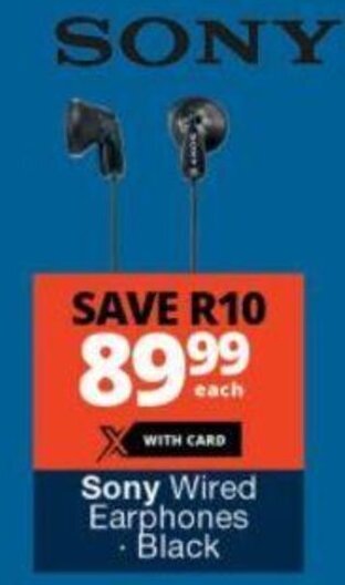 Checkers Sony Wired Earphones . Black offer