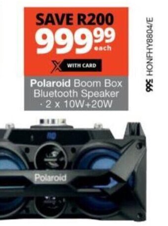 Checkers Polaroid Boom Box Bluetooth Speaker · 2 x 10W+20W offer
