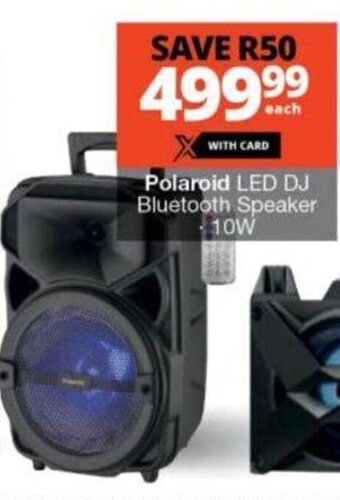 Checkers Polaroid LED DJ Bluetooth Speaker 10W offer
