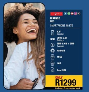 Checkers HISENSE U60 SMARTPHONE 4G LTE offer