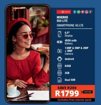 Checkers HISENSE E60 LITE SMARTPHONE 4G LTE offer