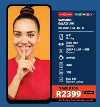 Checkers SAMSUNG GALAXY A04E SMARTPHONE 4G LTE offer