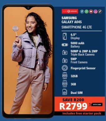 Checkers SAMSUNG GALAXY A04S SMARTPHONE 4G LTE offer