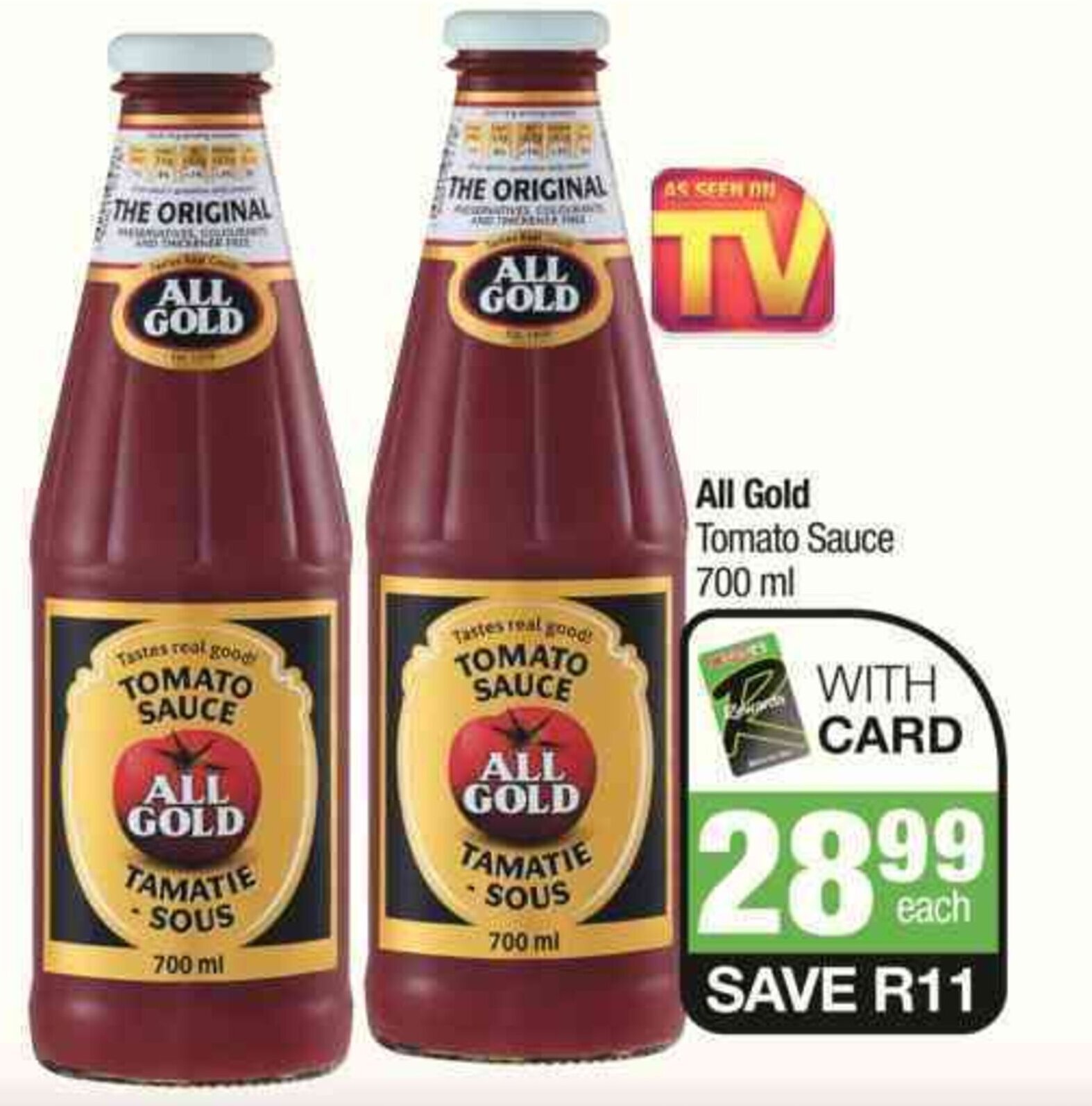 All Gold Tomato Sauce 700 ml offer at Spar