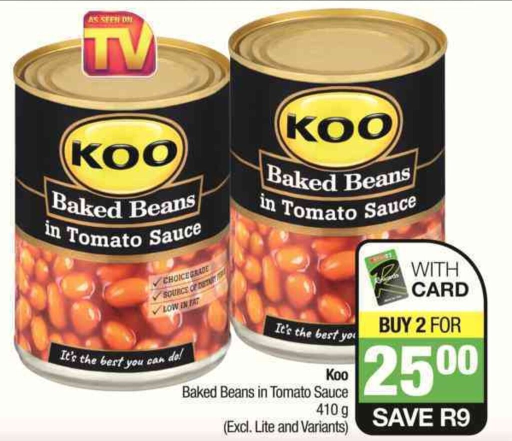 Koo Baked Beans in Tomato Sauce 410g offer at Spar