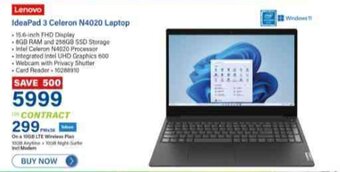 Incredible Connection Lenovo IdeaPad 3 Celeron N4020 Laptop offer