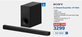 Incredible Connection SONY 2.1 Channel Sound Bar-HT-S400 offer