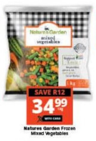 Checkers Natures Garden Frozen Mixed vegetables offer