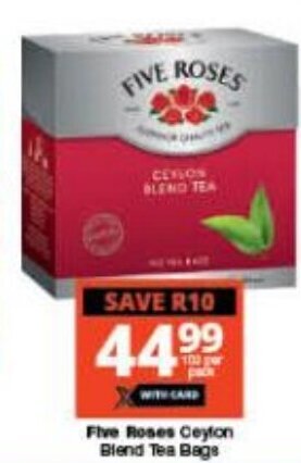 Checkers Five Roses Ceylon Blend Tea Bags offer