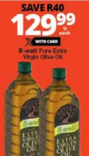 Checkers B-well Pure Extra Virgin Olive Oil offer