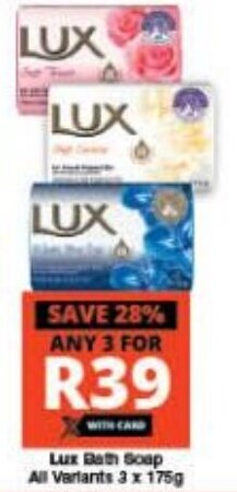 Checkers Lux Bath Soap All Variants 3 x 175g offer