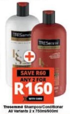 Checkers Tresemmé Shampoo/Conditioner All Variants 2 x 750ml/900ml offer
