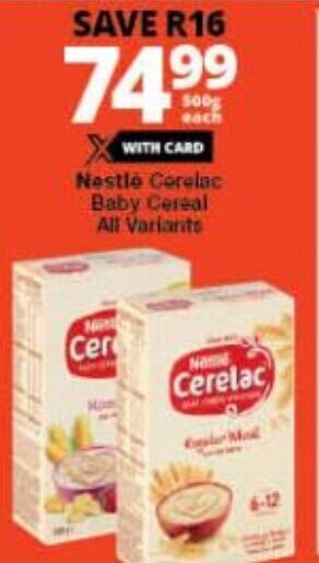 Checkers Nestle Cerelac Baby Cereal All Variants offer