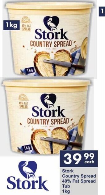 President Hyper Stork Country Spread 40% Fat Spread Tub 1kg offer