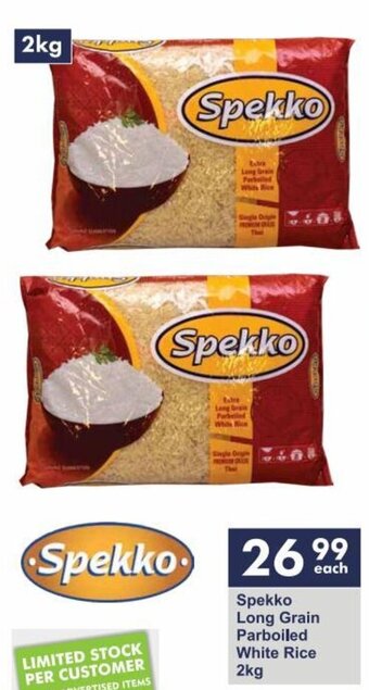 President Hyper Spekko Long Grain Parboiled White Rice 2kg offer