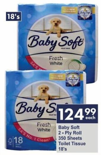 President Hyper Baby Soft 2- Ply Roll 350 Sheets Toilet Tissue 18's offer
