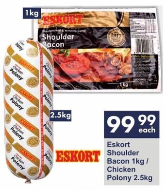 President Hyper Eskort Shoulder Bacon 1 kg/ Chicken Polony offer