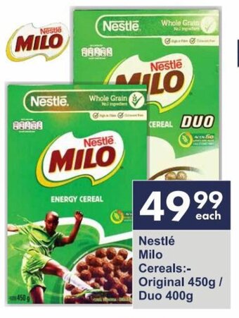 President Hyper Nestlé Milo Cereals:-Original 450g/ Duo 400g offer