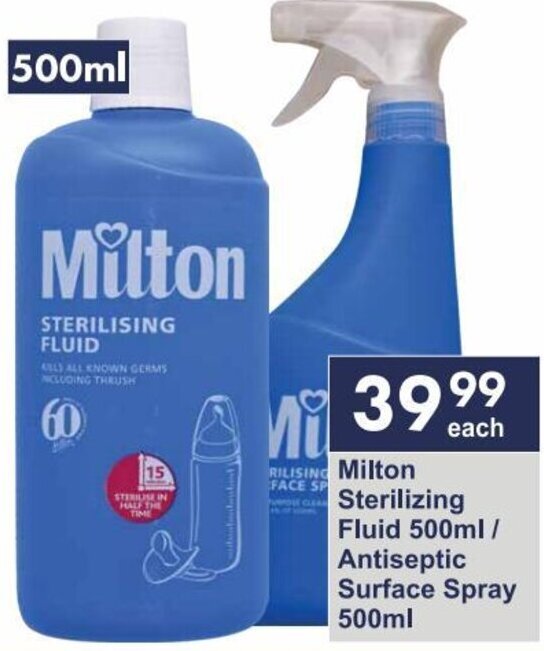 Milton Sterilizing Fluid 500ml / Antiseptic Surface Spray 500ml offer