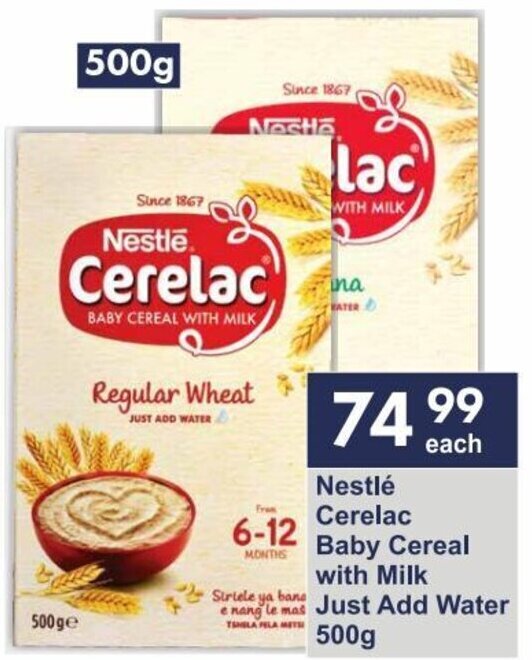 Nestlé Cerelac Baby Cereal with Milk Just Add Water 500g offer at
