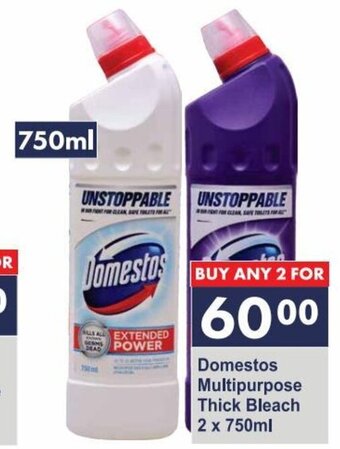 President Hyper Domestos Multipurpose Thick Bleach 2 x 750ml offer