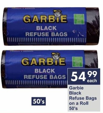 President Hyper Garbie Black Refuse Bags on a Roll 50's offer