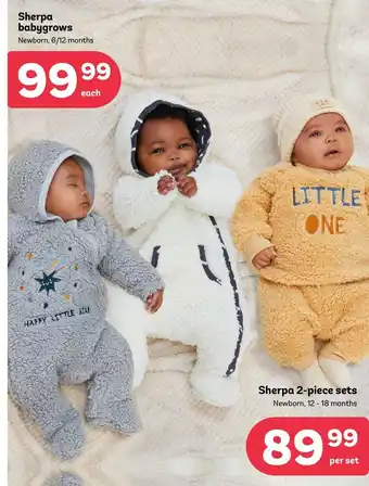 Sherpa babygrows offer at PEP