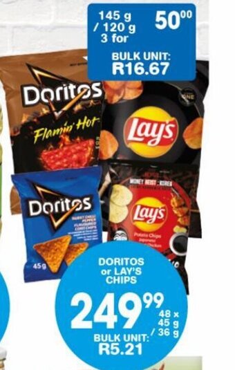 DORITOS or LAY'S CHIPS