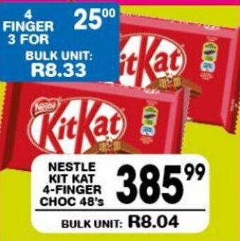 NESTLE KIT KAT 4-FINGER CHOC 48's