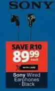 Checkers Hyper Sony wired earphones (black)-each offer