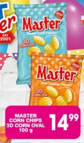 MASTER CORN CHIPS 3D CORN OVAL 100g