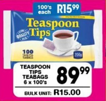 Giant Hyper TEASPOON TIPS TEABAGS 6x100's offer