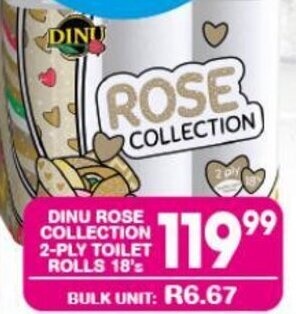 DINU ROSE COLLECTION 2-PLY TOILET ROLLS 18's